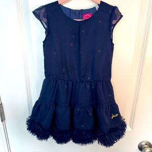 Joules Girls Navy and Silver Stars Dress Size 4Y